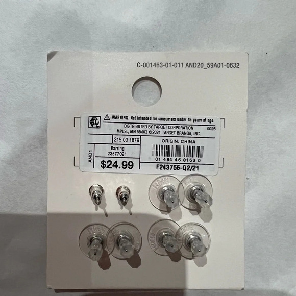 Sterling Silver Cubic Zirconia Earrings Studs Nickel Free |a new day( See Desc) - Picture 2 of 2